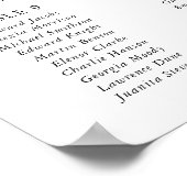 Purple Flowers, White Flowers, Boho, Seating Chart ポスター (角)