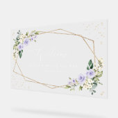 Purple Flowers, White Flowers, Bridal Welcome アクリルサイン (傾斜)