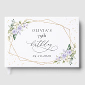 Purple Flowers, White Flowers, Greenery, Birthday ゲストブック (正面)