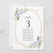 Purple Flowers, White Flowers, Seating Chart Cards (裏面)