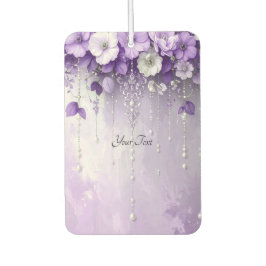 Purple Flowers with Dangling Pearls Air Freshener カーエアーフレッシュナー