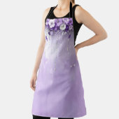 Purple Flowers with Dangling Pearls  Apron エプロン (インサイチュ)