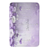Purple Flowers with Dangling Pearls Bath Mat バスマット (正面縦)