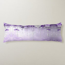 Purple Flowers with Dangling Pearls Body Pillow ボディピロー