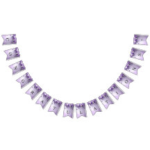 Purple Flowers with Dangling Pearls Bunting Flag