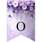 Purple Flowers with Dangling Pearls Bunting Flag バンティングフラッグ (第2の旗)