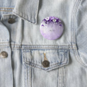 Purple Flowers with Dangling Pearls Button 缶バッジ (インサイチュ)