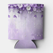 Purple Flowers with Dangling Pearls Can Cooler 缶クーラー (正面)
