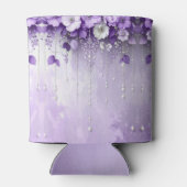 Purple Flowers with Dangling Pearls Can Cooler 缶クーラー (裏面)