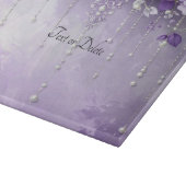 Purple Flowers with Dangling Pearls Cutting Board カッティングボード (角)