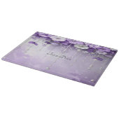 Purple Flowers with Dangling Pearls Cutting Board カッティングボード (角)