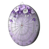 Purple Flowers with Dangling Pearls Dartboard ダーツボード (正面右)