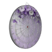 Purple Flowers with Dangling Pearls Dartboard ダーツボード (正面左)