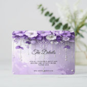 Purple Flowers with Dangling Pearls Detail エンクロージャーカード (スタンド正面)