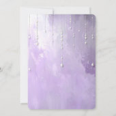 Purple Flowers with Dangling Pearls Engagement 招待状 (裏面)