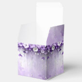Purple Flowers with Dangling Pearls Favor Box フェイバーボックス (オープン)