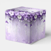 Purple Flowers with Dangling Pearls Favor Box フェイバーボックス (裏面サイド)