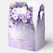 Purple Flowers with Dangling Pearls Favor Box フェイバーボックス (オープン)
