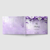 Purple Flowers with Dangling Pearls Guest Book ゲストブック (全面)