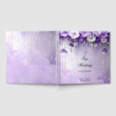 Purple Flowers with Dangling Pearls Guest Book ゲストブック (全面)