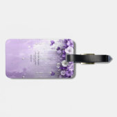 Purple Flowers with Dangling Pearls Luggage Tag ラゲッジタグ (裏面横)