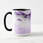 Purple Flowers with Dangling Pearls Mug マグカップ (左)