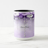 Purple Flowers with Dangling Pearls Mug マグカップ (中央)