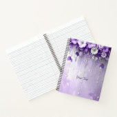 Purple Flowers with Dangling Pearls Notebook ノートブック (内部)