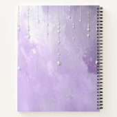 Purple Flowers with Dangling Pearls Notebook ノートブック (裏面)