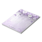 Purple Flowers with Dangling Pearls Notepad ノートパッド (回転)