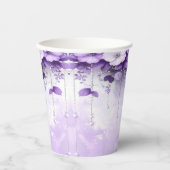 Purple Flowers with Dangling Pearls Paper Cups 紙コップ (正面)