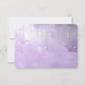 Purple Flowers with Dangling Pearls RSVP Card (裏面)