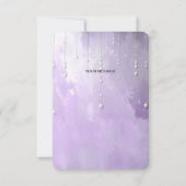 Purple Flowers with Dangling Pearls Thank You Card サンキューカード (裏面)