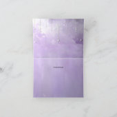 Purple Flowers with Dangling Pearls Thank You Card サンキューカード (内部)