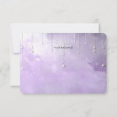 Purple Flowers with Dangling Pearls Thank You Card サンキューカード (裏面)