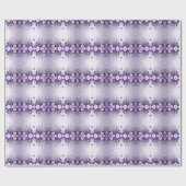 Purple Flowers with Dangling Pearls Wrapping Paper ラッピングペーパー (フラット)