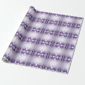Purple Flowers with Dangling Pearls Wrapping Paper ラッピングペーパー (アンロールド)