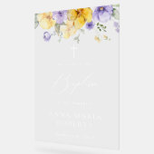 Purple Flowers, Yellow Flowers, Baptism Welcome アクリルサイン (傾斜)