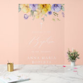 Purple Flowers, Yellow Flowers, Baptism Welcome アクリルサイン (ウェディング)