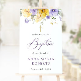 Purple Flowers, Yellow Flowers, Baptism Welcome ポスター