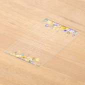 Purple Flowers, Yellow Flowers, Boho, Baptism アクリル招待状 (レイダウン)
