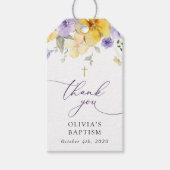 Purple Flowers, Yellow Flowers, Boho, Baptism ギフトタグ (正面)