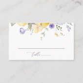 Purple Flowers, Yellow Flowers, Boho, Baptism プレイスカード (正面)