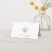 Purple Flowers, Yellow Flowers, Boho, Baptism プレイスカード (裏面)