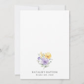 Purple Flowers, Yellow Flowers, Boho, Baptism 招待状 (裏面)
