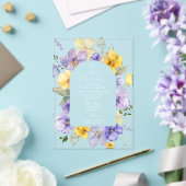 Purple Flowers, Yellow Flowers, Boho, Confirmation アクリル招待状 (インサイチュ (ウェディング))