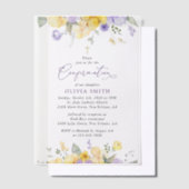 Purple Flowers, Yellow Flowers, Boho, Confirmation ベラム紙招待状 (オフセット)