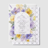 Purple Flowers, Yellow Flowers, Boho, Confirmation ベラム紙招待状 (オフセット (招待状))