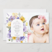 Purple Flowers, Yellow Flowers, Boho, Confirmation 招待状 (正面)