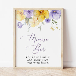 Purple Flowers, Yellow Flowers, Boho, Mimosa Bar ポスター